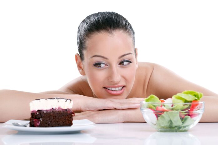 diet cake and salad