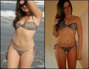 Girl before and after Favorite diet